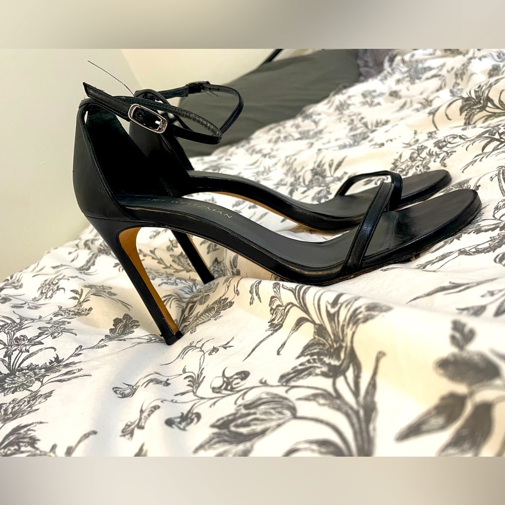 Stuart Weitzman Nudistrong Leather Strap Heel